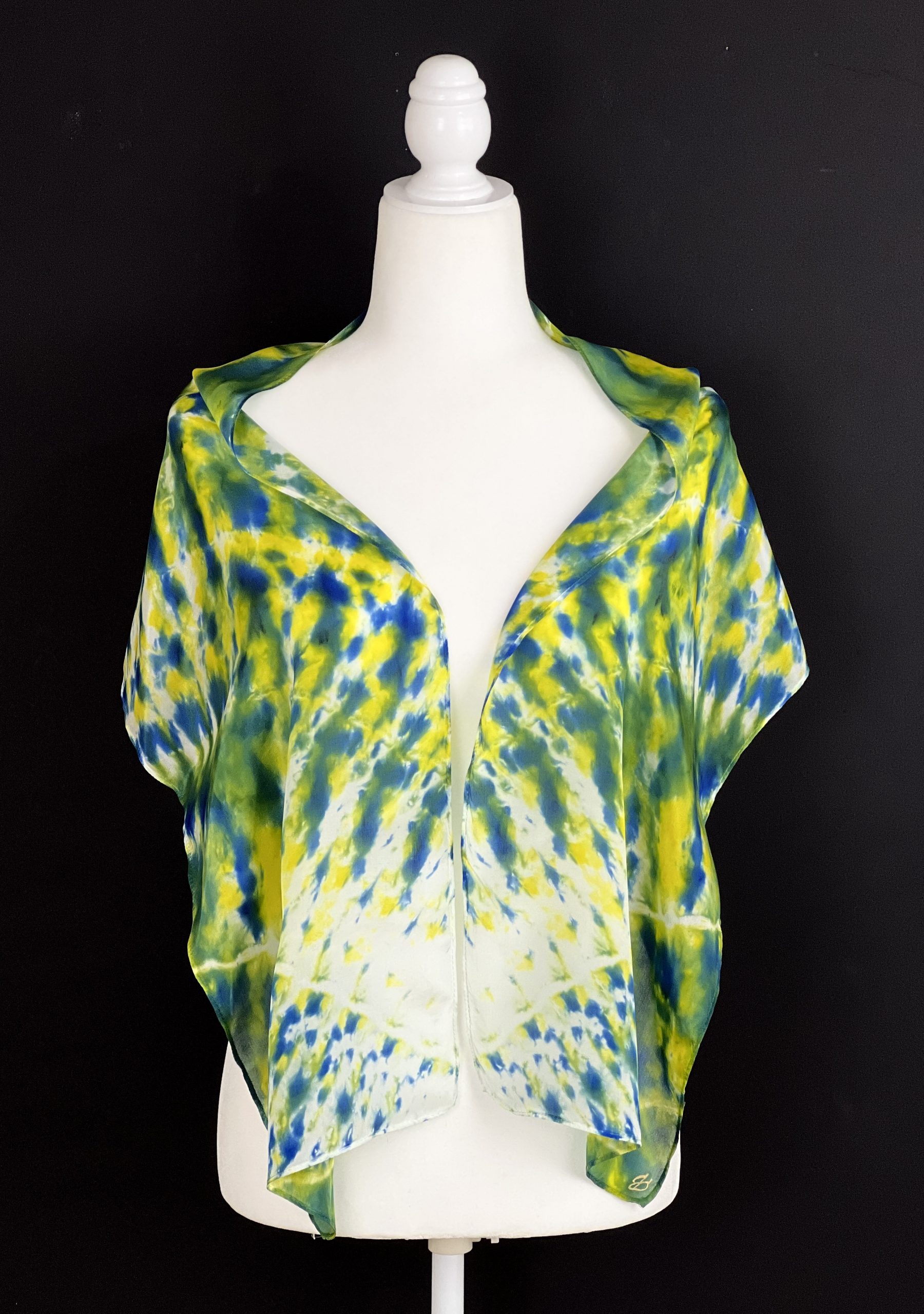 ジゼルフPrint Silk Scarf- 薫- ELAINE GOLD - Vintage Printed Scarf - 50